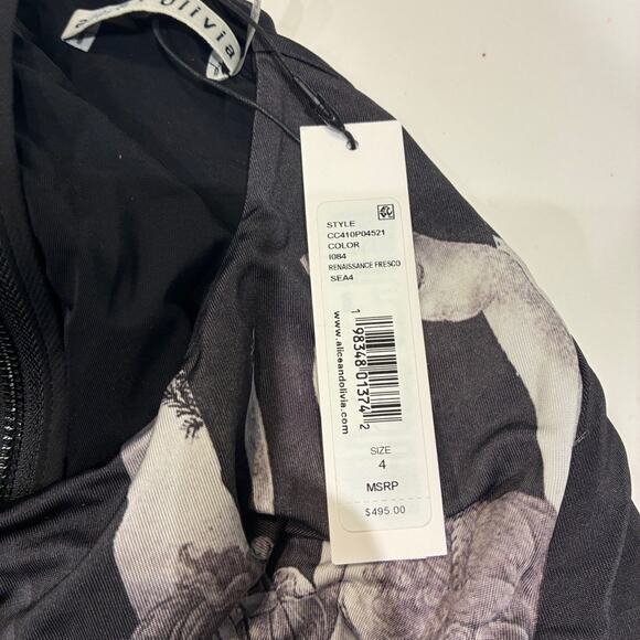 NWT Alice + Olivia Delora Renaissance Fresco Dress Sz 4 - Picture 7 of 13